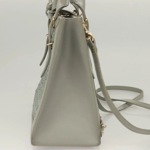 BALENCIAGA Hand Bag Leather 2way Gray Gold - Picture 4 of 15